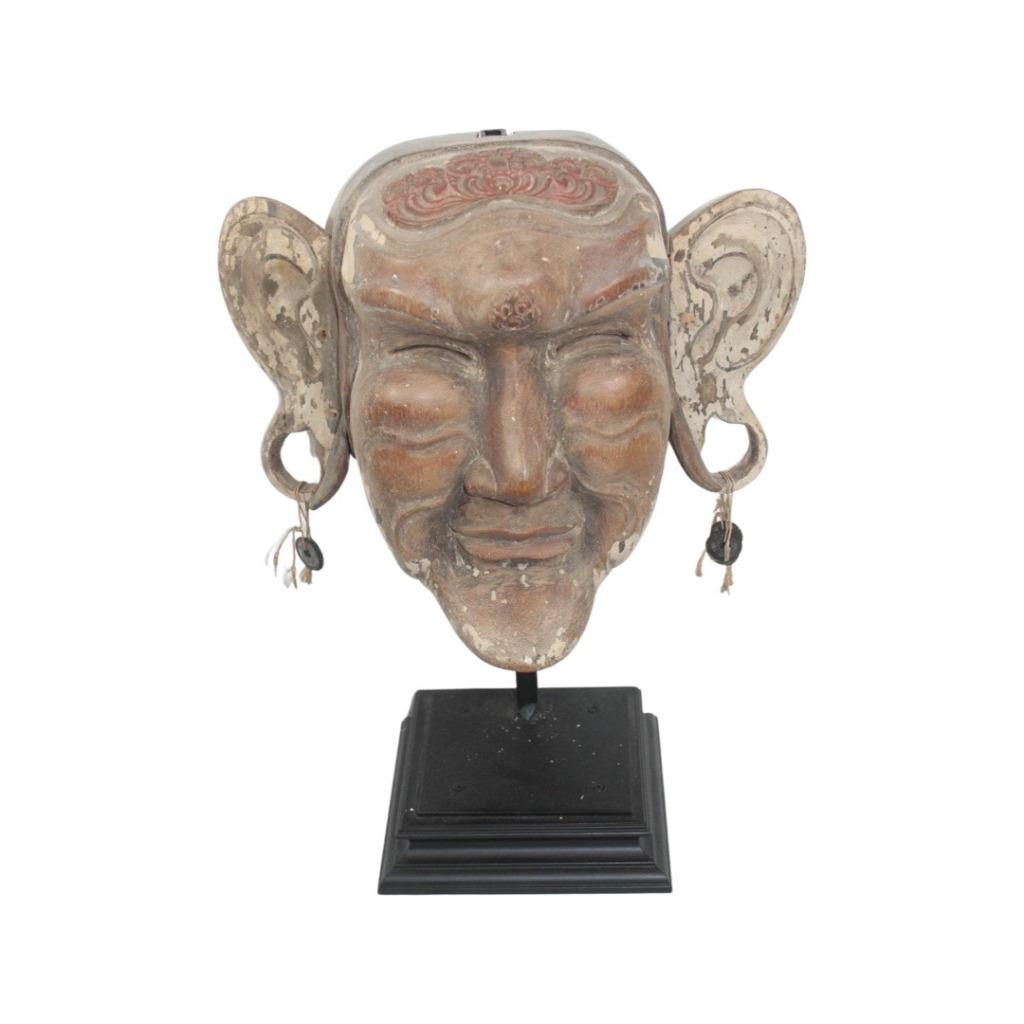 Masque de Théâtre en Bois aux Longues Oreilles