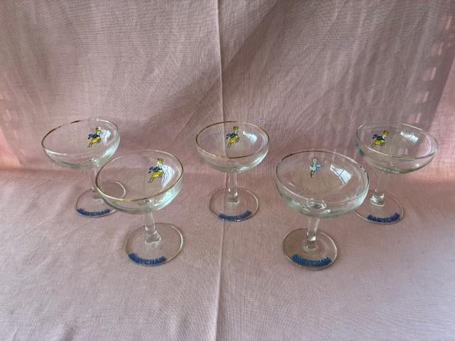 Babycham 5 verres, 2 compartiments., Enlèvement ou Envoi, Utilisé, Ustensile