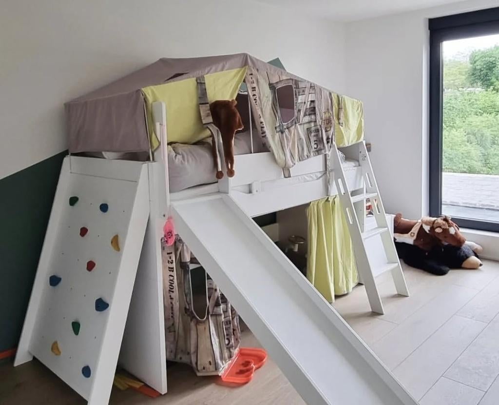 Lit enfant PAIDI – avec toboggan et mur d’escalade, Enlèvement, 85 à 100 cm, Lit mezzanine ou Lit superposé, 180 cm ou plus