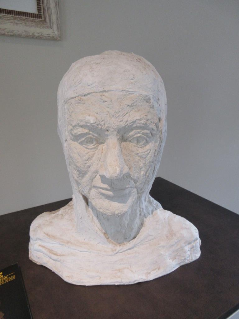 Beeld in plaaster decoratie kunstwerk hoofd plaaster + boek, Antiek en Kunst, Kunst | Beelden en Houtsnijwerken, Ophalen