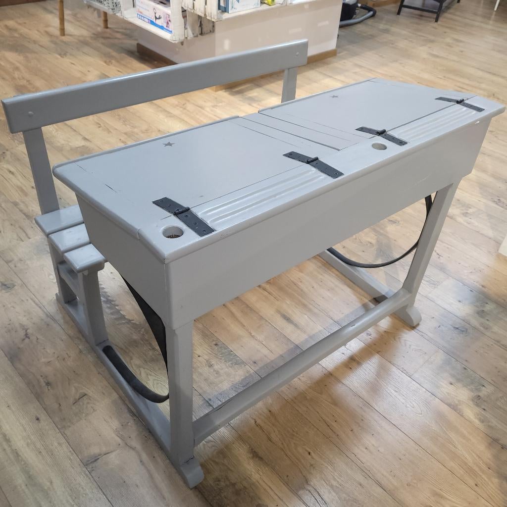Pupitre Banc d'écolier à double plateaux - remis en état, Enlèvement, Comme neuf, Autres types