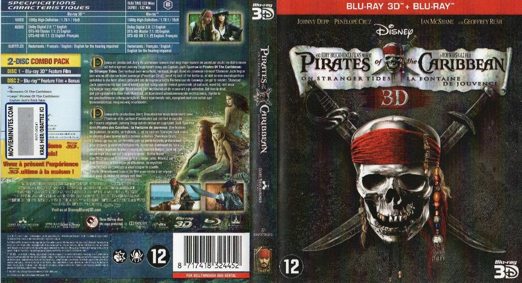 pirates des caraibes 4 (blu-ray 3D + blu-ray) neuf, CD & DVD, Blu-ray, Comme neuf, Aventure, 3D, Enlèvement ou Envoi