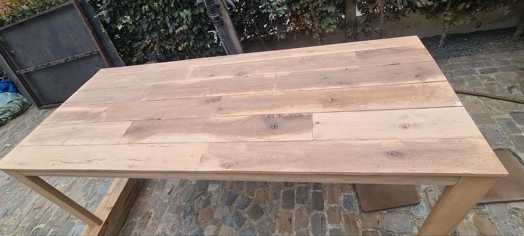 Table à manger en chêne massif 240x100 cm design 580€, Neuf, 75 cm ou plus, 200 cm ou plus, Landelijk/ modern design