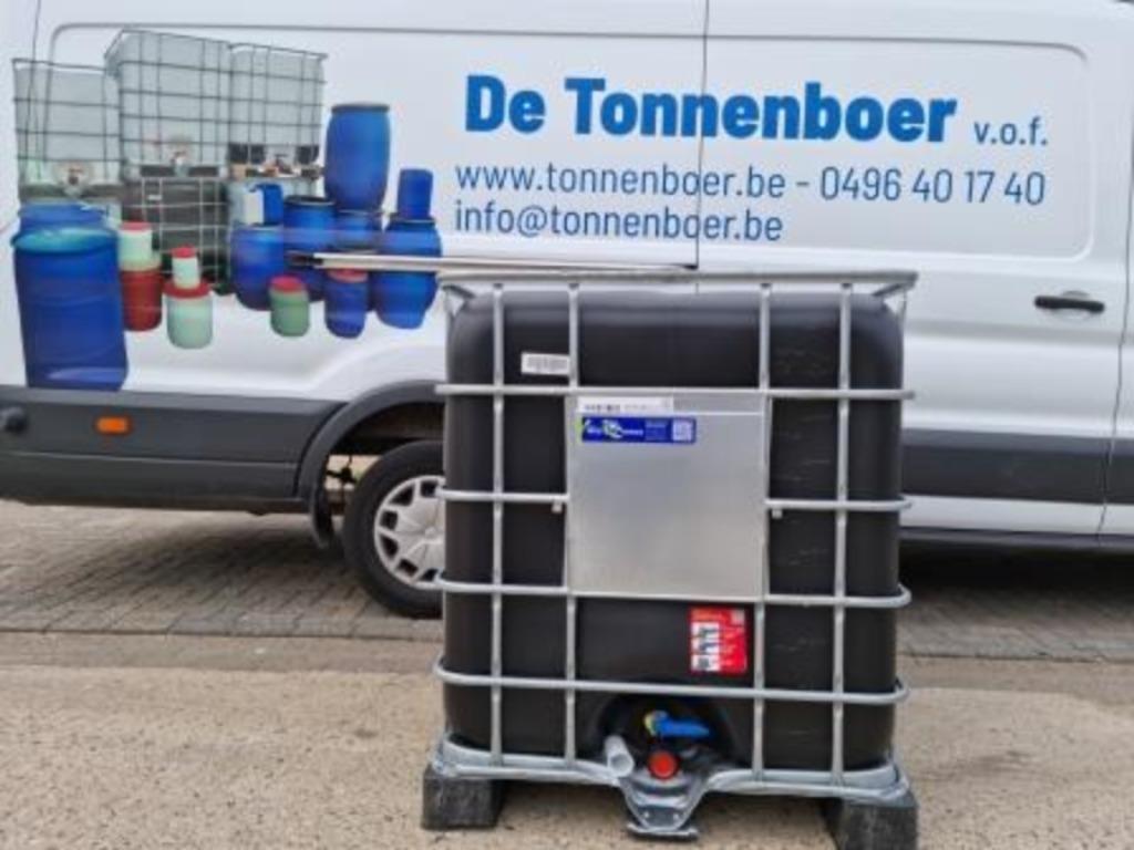 NIEUWE Zwarte ibc van 1060 op pvc pallet ( Tonnen,Vaten ), 150 liter of meer, Ophalen, Nieuw, Kunststof