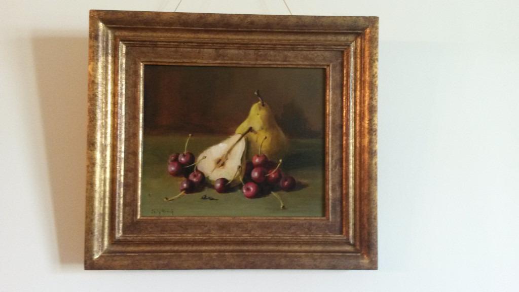 Nature morte avec poires et cerises — Raymond Van Hoeck, Antiquités & Art, Art | Peinture | Classique, Enlèvement