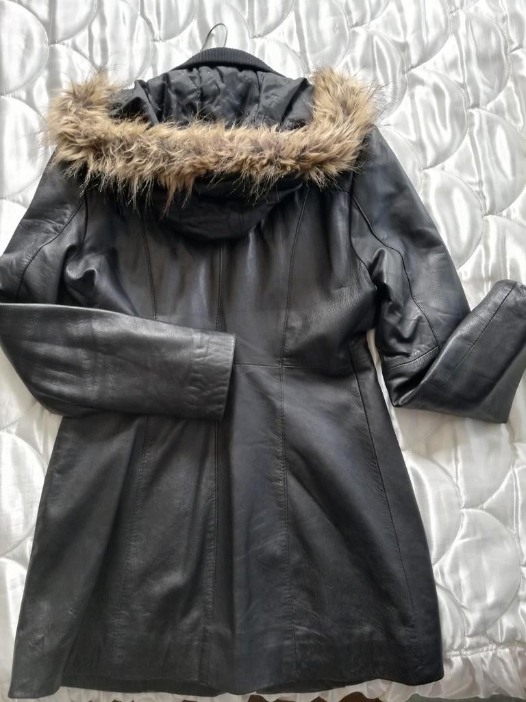 Manteau cuir de marque " Leather Land ", Envoi, Comme neuf, Noir