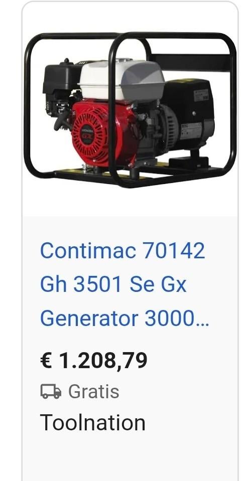 Contimac GH-3501-SE generator, agregaat 3.000W, Tuin en Terras, Waterpompen, Ophalen