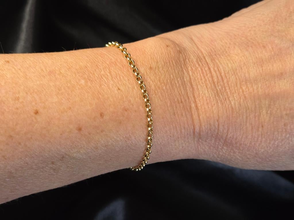 Gouden vintage jasseron schakel armband. 2026/134., Ophalen of Verzenden, Zo goed als nieuw, Goud, Goud