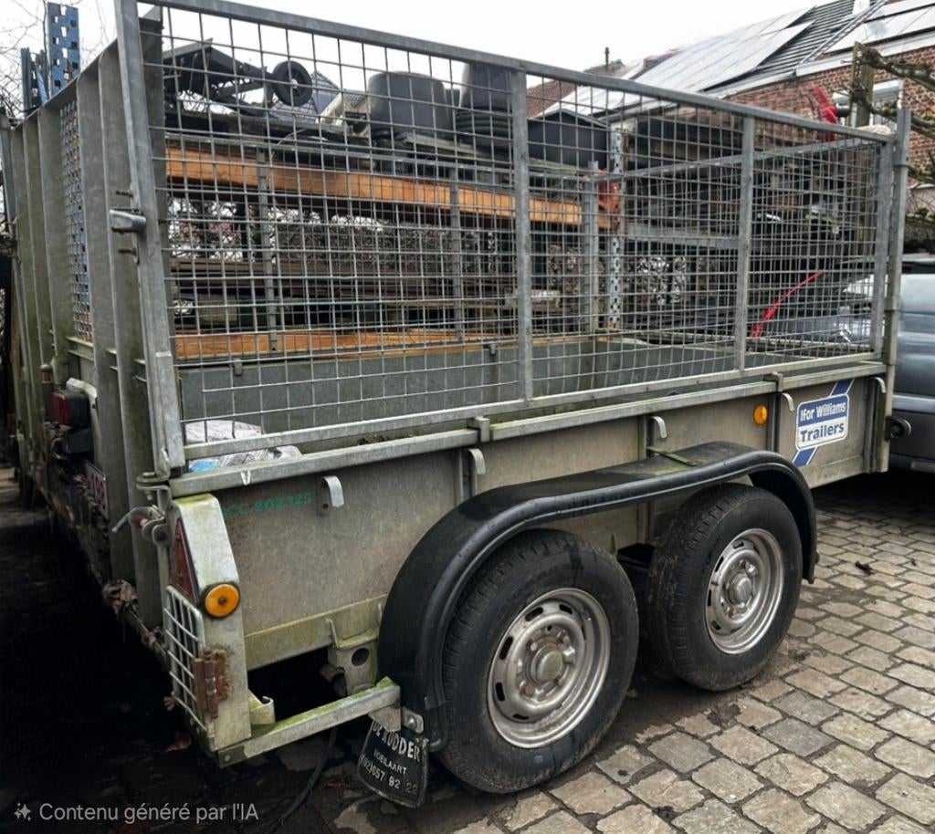 Remorque Ifor Williams 2,50m, 2,7 tonnes, grilles et hayon