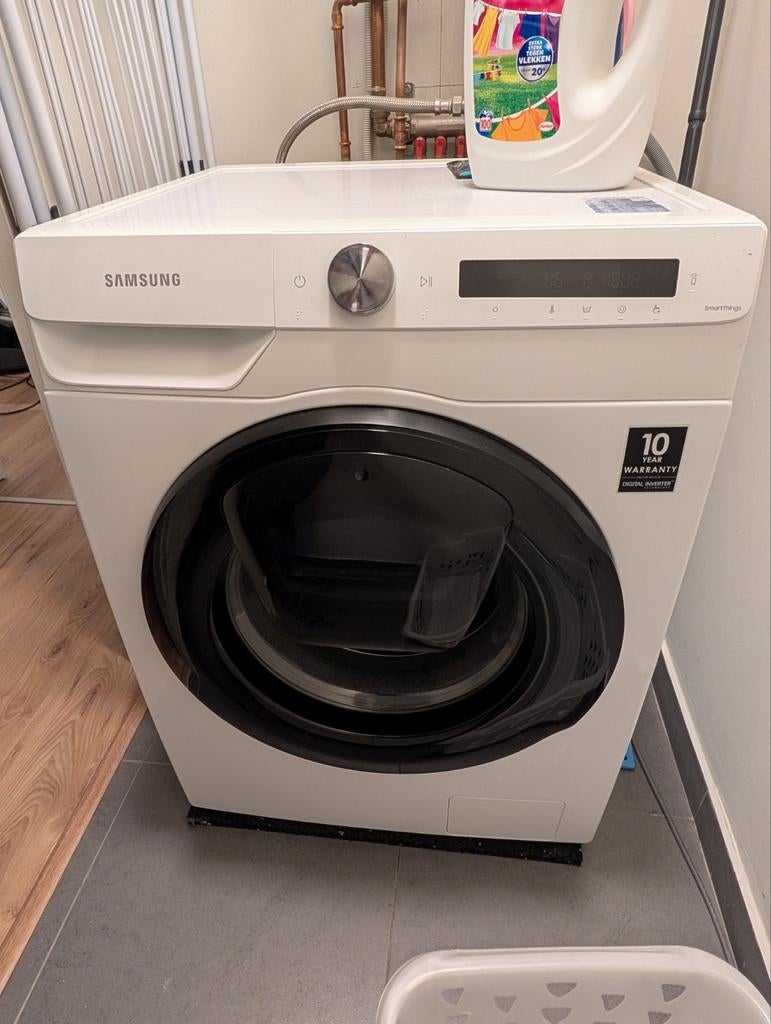 Wasmachine Samsung WW90T554AAW/S2 EcoBubble 9 KG, 8 tot 10 kg, Ophalen, Gebruikt, Voorlader