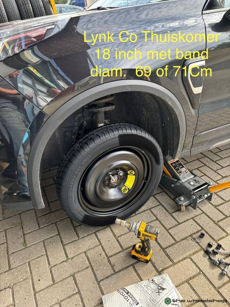 Reservewiel Thuiskomer LYNK & CO VOLVO XC40 60 FORD Kuga 18", Pneus et Jantes, 145 mm, Véhicule de tourisme, -