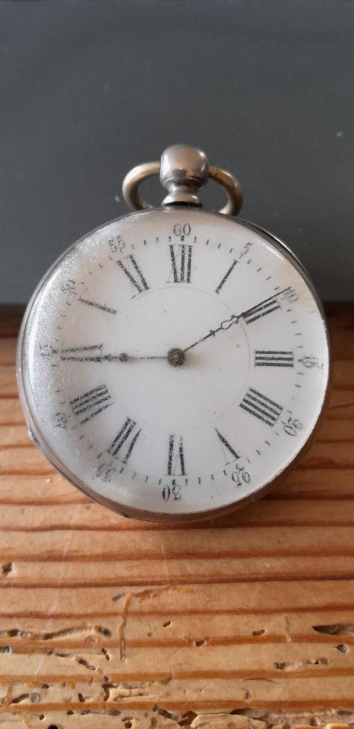 Antieke zakhorloge met afbeelding van een hond ,, Ophalen of Verzenden, Zakhorloge