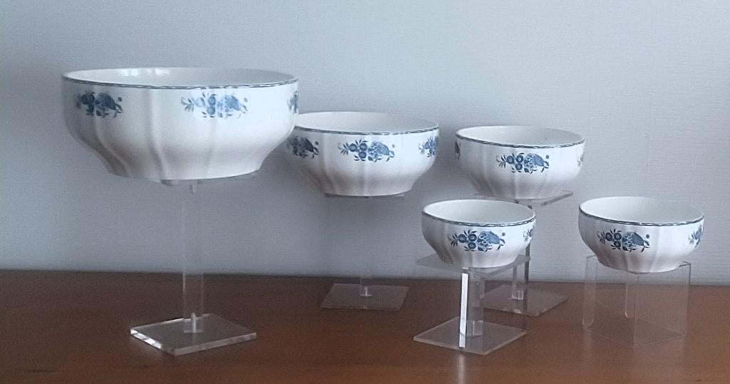 5 Saladeschalen van Boch Frères La Louvière Grand Bouquet, Ophalen of Verzenden