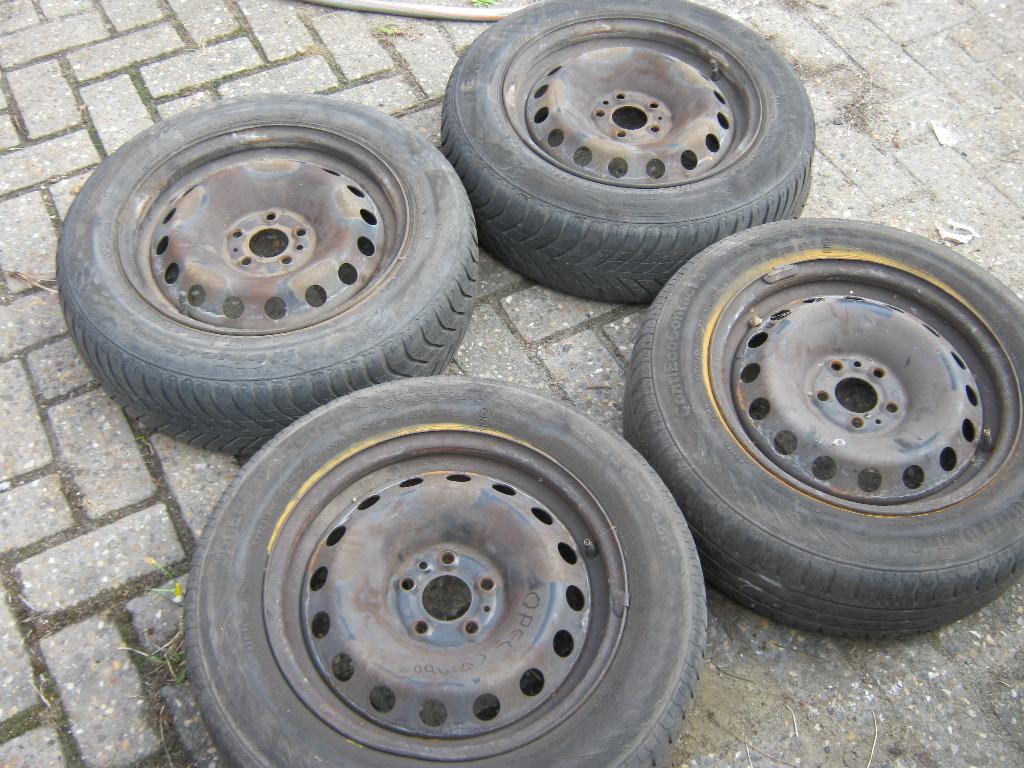 4 jantes avec pneus Opel astra Combo meriva 5x110 185/65/r15, Enlèvement, Utilisé