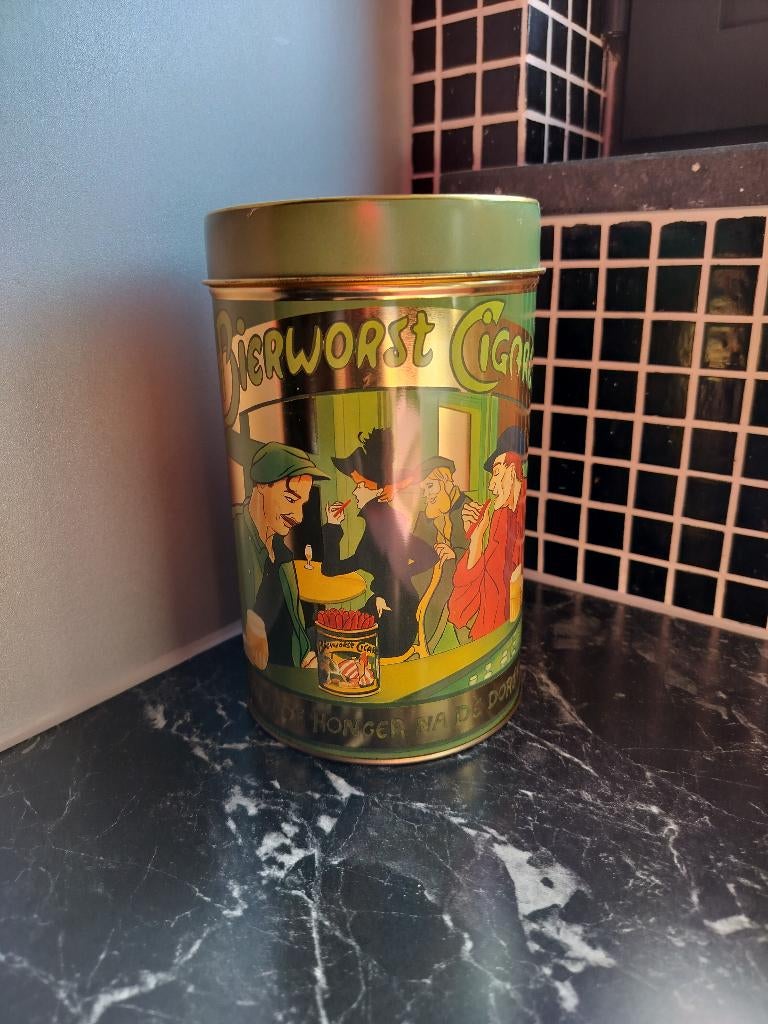 4 Vintage verzamelblikken - Bierworstjes, Whiskey en Bier, Verzamelen, Blikken, Ophalen