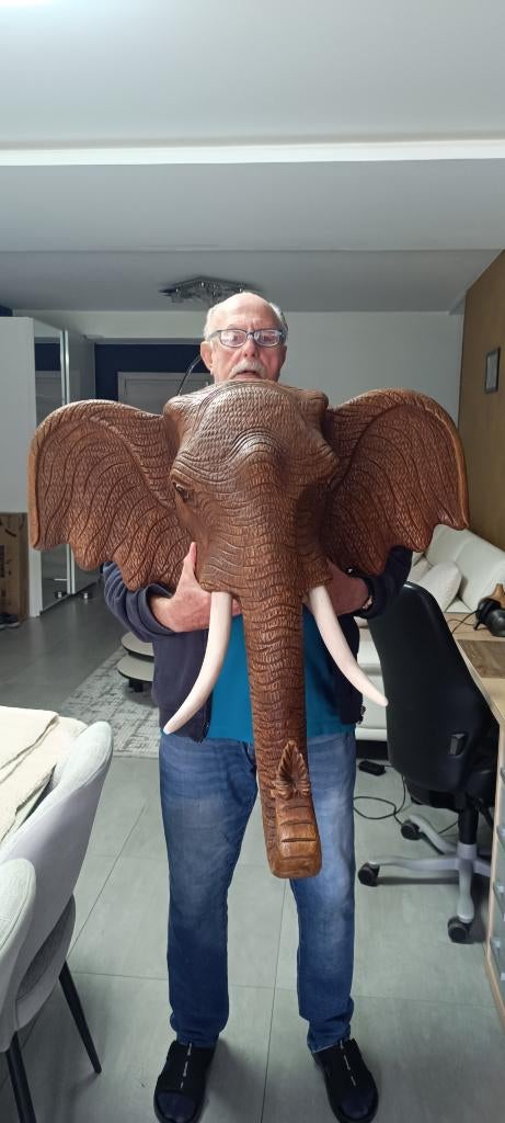 Tête d'éléphant décoration, Tuin en Terras, Tuinwanddecoratie, Ophalen, Nieuw