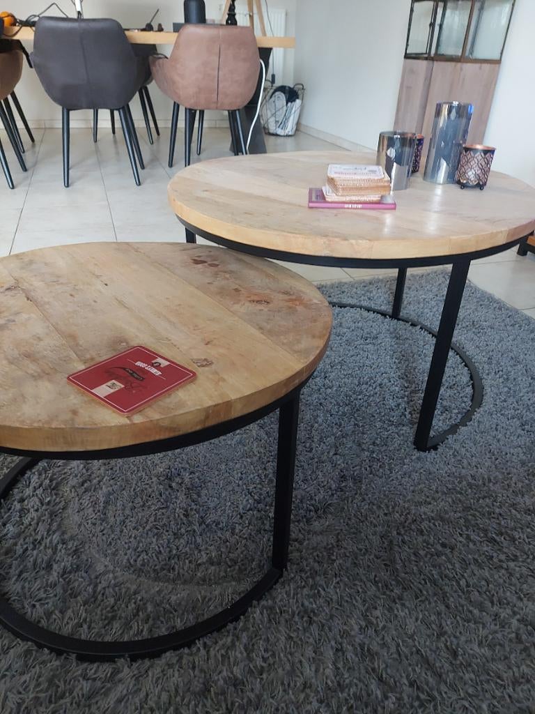 Salon tafeltjes - industriële look, Enlèvement, Comme neuf