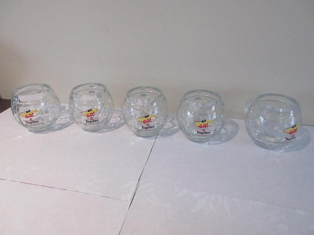 5 verres à bière de football JUPILER GO BELGIUM GO, Enlèvement, Jupiler