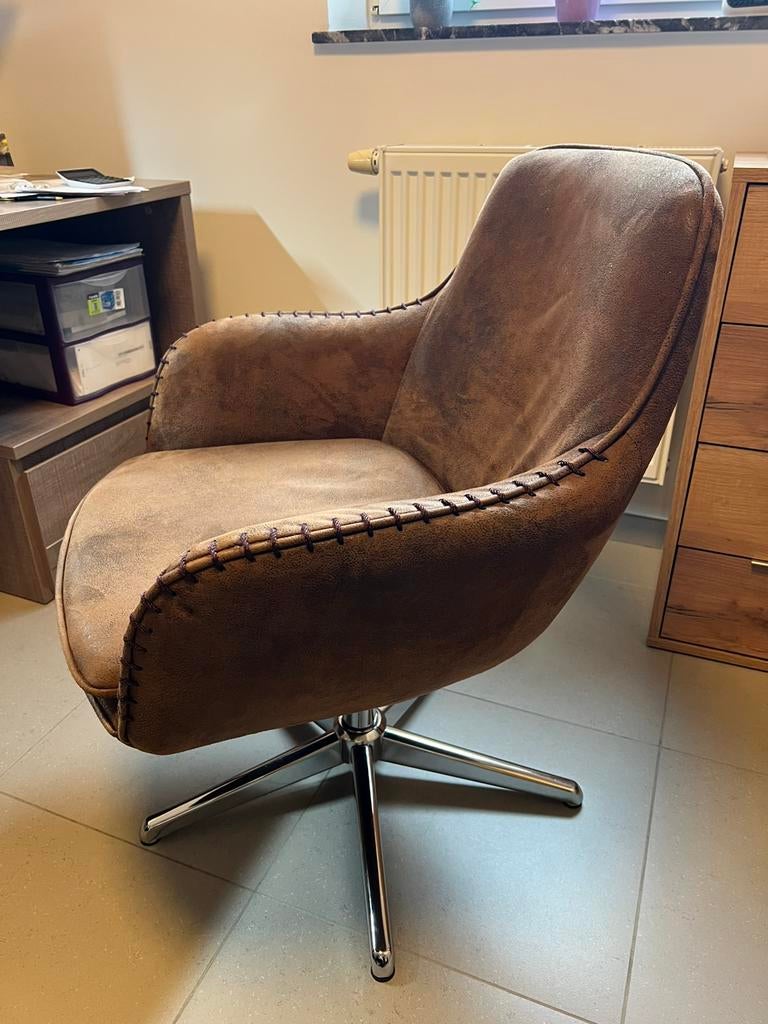 Vintage draaibare designfauteuil — zeer comfortabel, Huis en Inrichting, Ophalen, Minder dan 75 cm, Overige materialen, Vintage