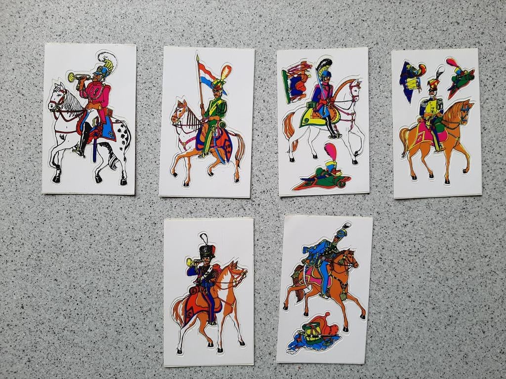 Vintage ruiters / cavalerie stickers retro jaren 70, Verzamelen, Ophalen of Verzenden