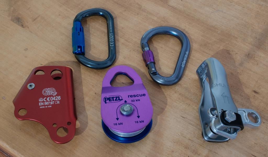 Petzl katrolblokkers, Sport en Fitness, Klimsport, Ophalen of Verzenden, Zo goed als nieuw, Klimsport-accessoire