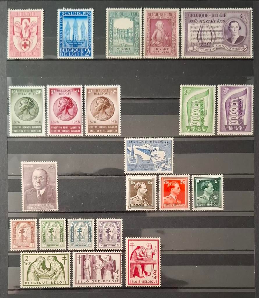 België: OBP 986/07 ** Volledig jaar 1956., Postzegels en Munten, Postzegels | Europa | België, Orginele gom, Ophalen of Verzenden