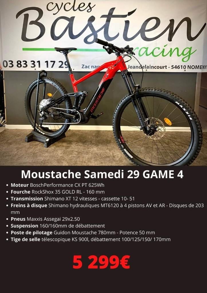 Vttae moustache game 4 xs, Vélos & Vélomoteurs, Vélos électriques, 47 à 51 cm, Enlèvement ou Envoi, 50 km par batterie ou plus
