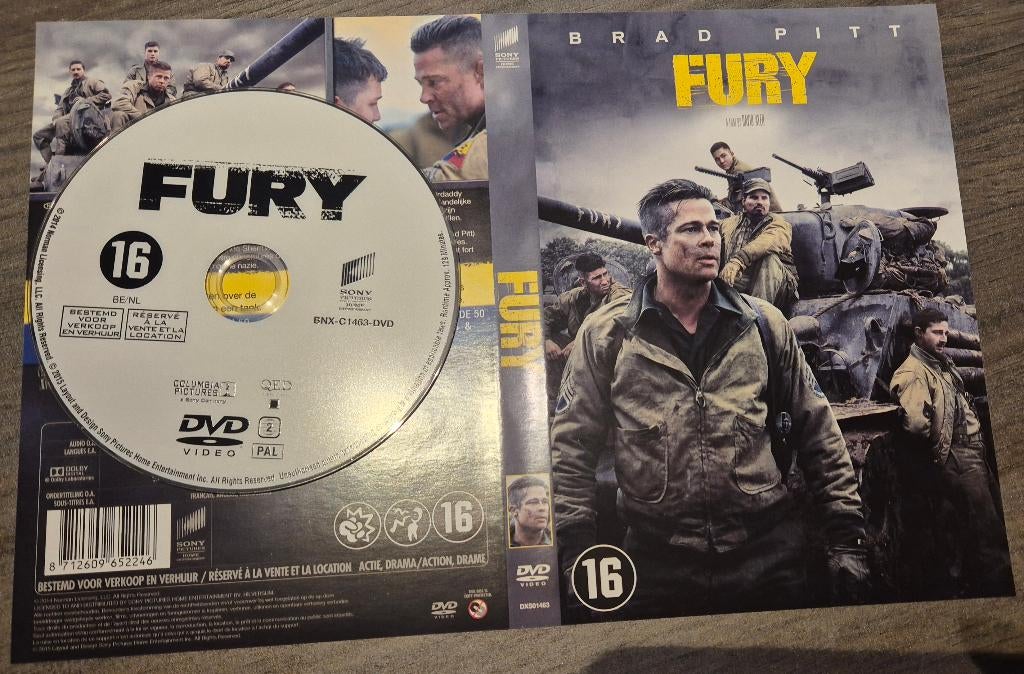 Fury, CD & DVD, DVD | Action, Comme neuf, Guerre, À partir de 16 ans, Enlèvement ou Envoi