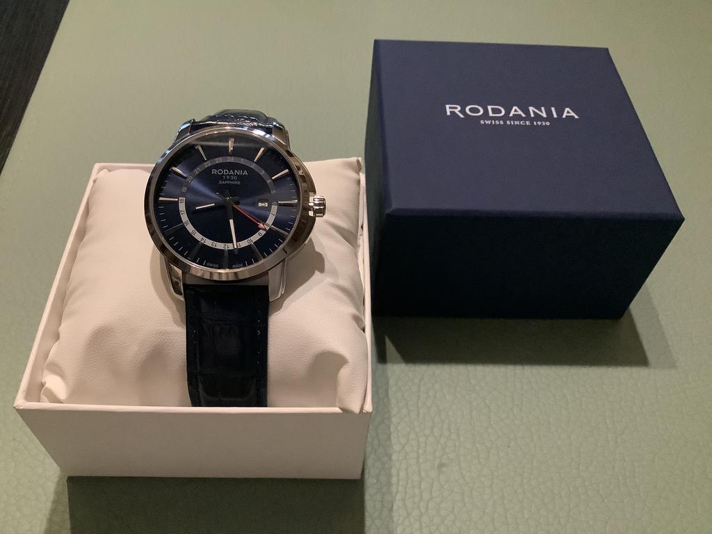 Heren uurwerk rodania nieuw, Autres marques, Cuir, Acier, Enlèvement