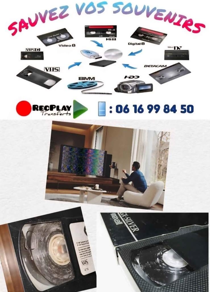 numérisation cassettes vidéos et bobines super8, TV, Hi-fi & Vidéo, TV, Hi-fi & Vidéo Autre, Comme neuf, Enlèvement ou Envoi