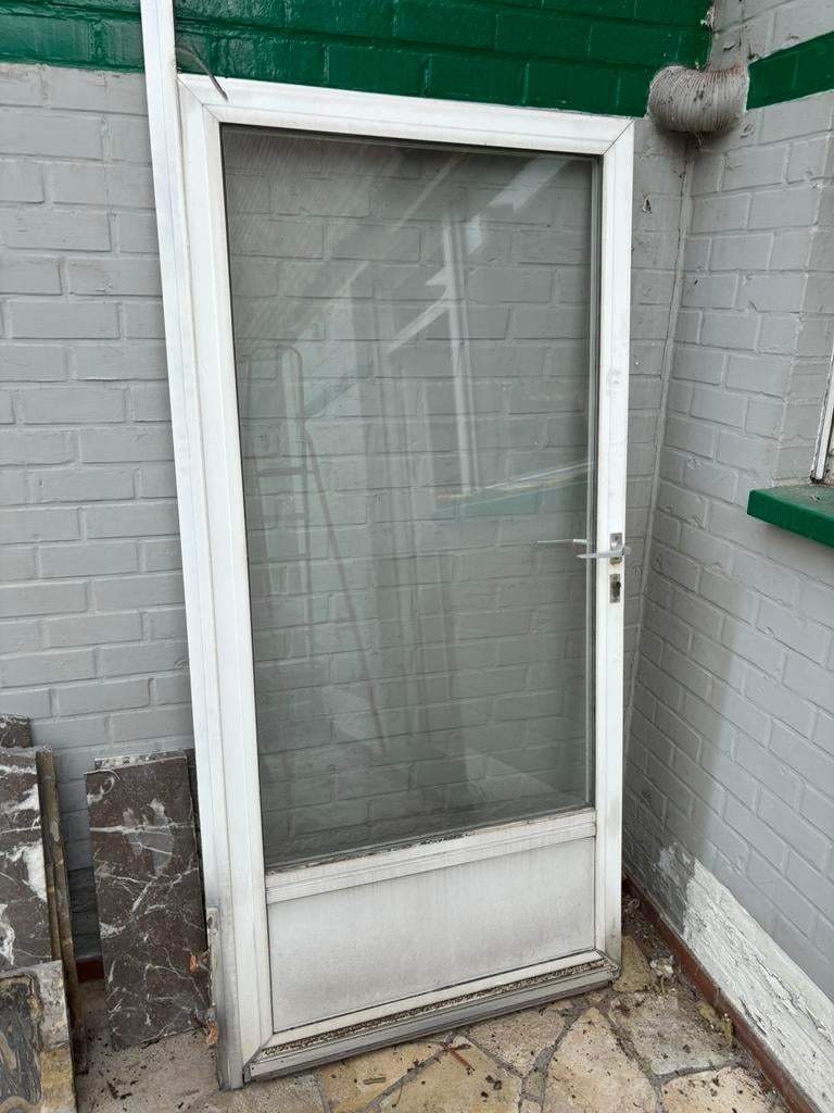 GRATIS: Glazen deur veranda, Doe-het-zelf en Bouw, Deurkozijn, Aluminium, Zo goed als nieuw, 150 tot 225 cm