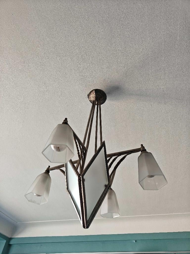 Lampe suspendue Art Déco des années 1930, France, Enlèvement