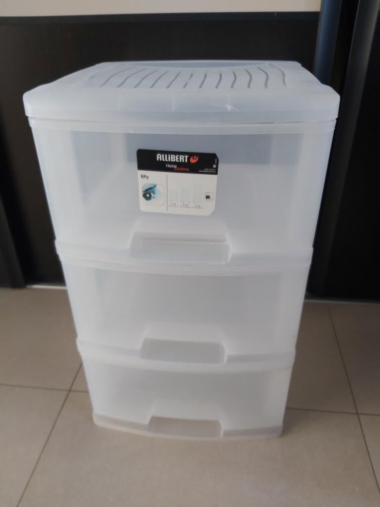 Bloc 3 tiroirs en plastique, Enlèvement, Utilisé