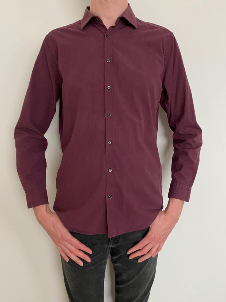 Chemise homme C&A (Angelo Litrico) lie de vin taille L/41-42, Kleding | Heren, Overhemden, Ophalen, Gedragen, Angelo Litrico, Halswijdte 41/42 (L)