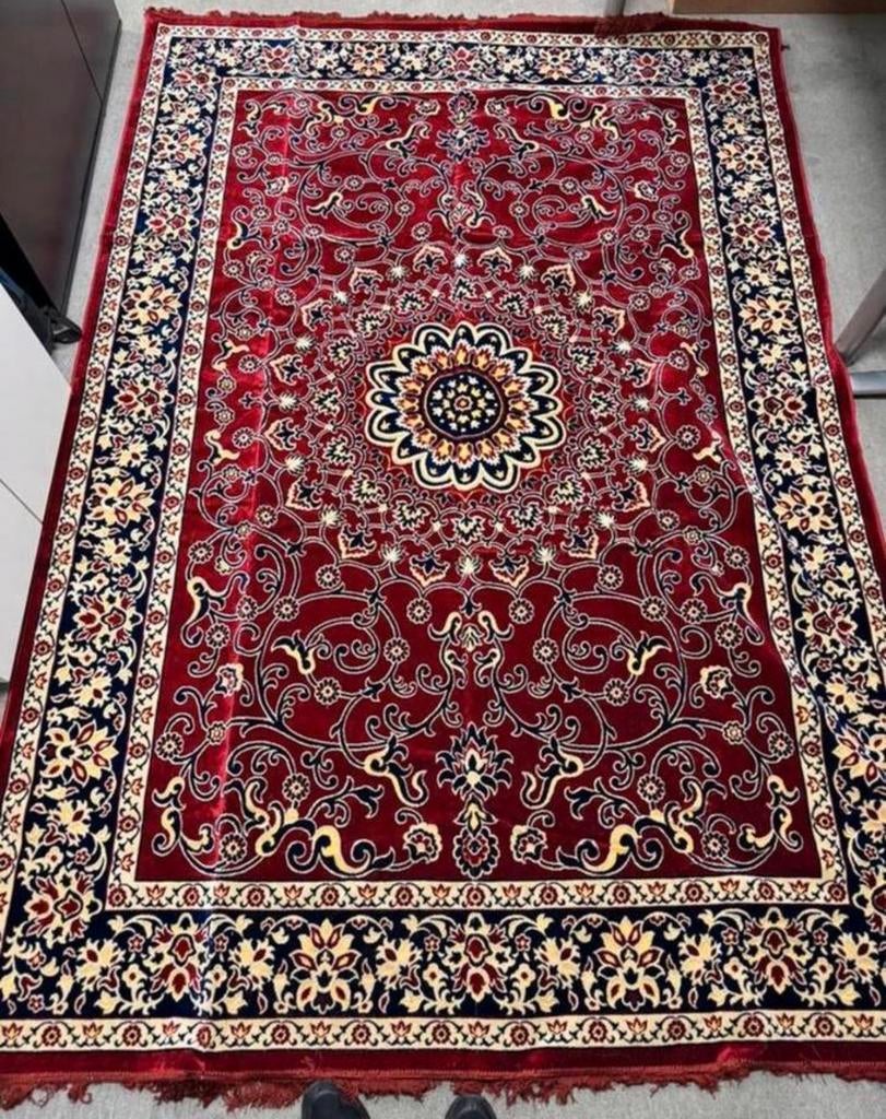 Perzisch tapijt 290 x 195 cm rood medaillon als nieuw Kleed, Antiek en Kunst, Antiek | Tapijten, Tafelkleden en Textiel, Ophalen of Verzenden