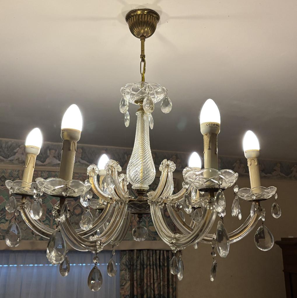 Lustre vintage en cristal, Enlèvement, Utilisé, Verre