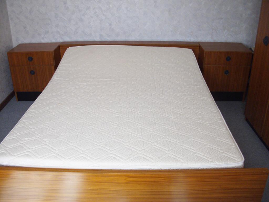 Lit 2 personnes en teck, Maison & Meubles, Brun, Enlèvement, Utilisé, 200 cm