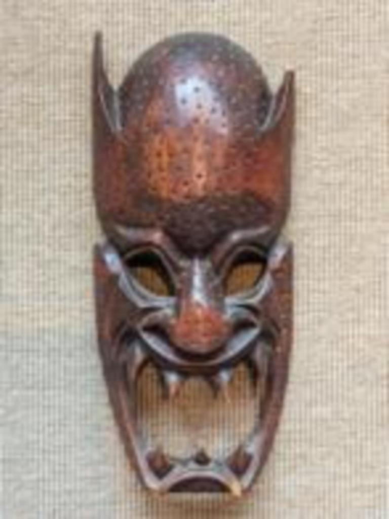Filipijns masker tribale kunst handgesneden hout, Antiek en Kunst, Ophalen of Verzenden