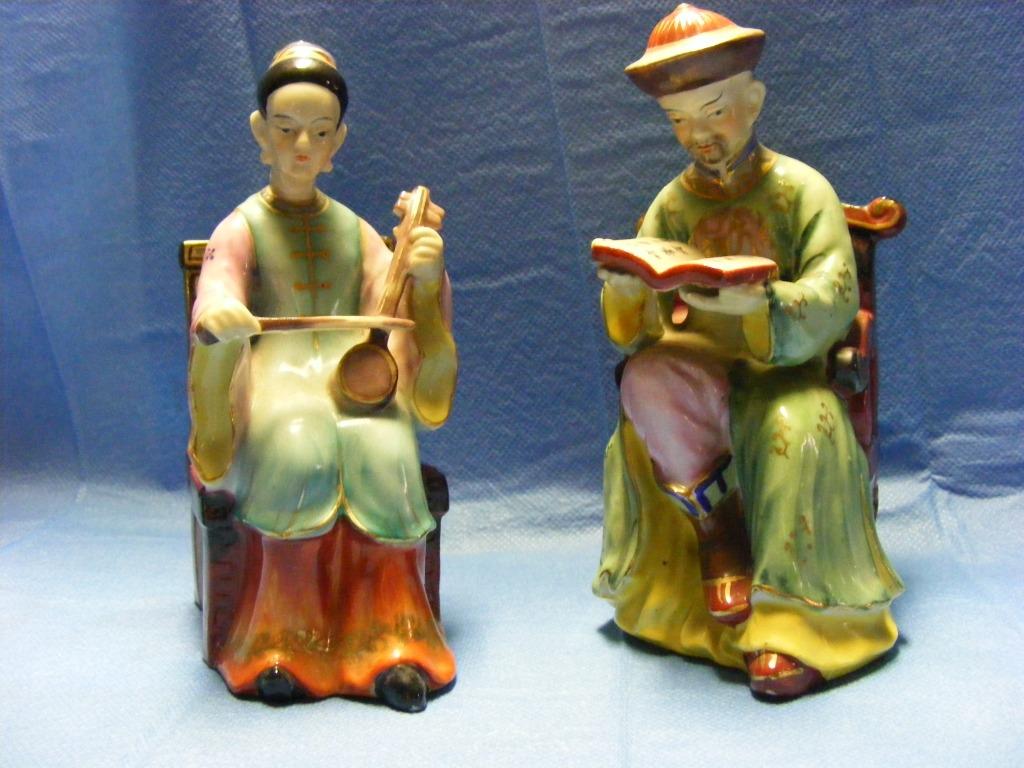 Figurines en biscuit chinois - couple homme et femme, Enlèvement ou Envoi, Utilisé, Autres types