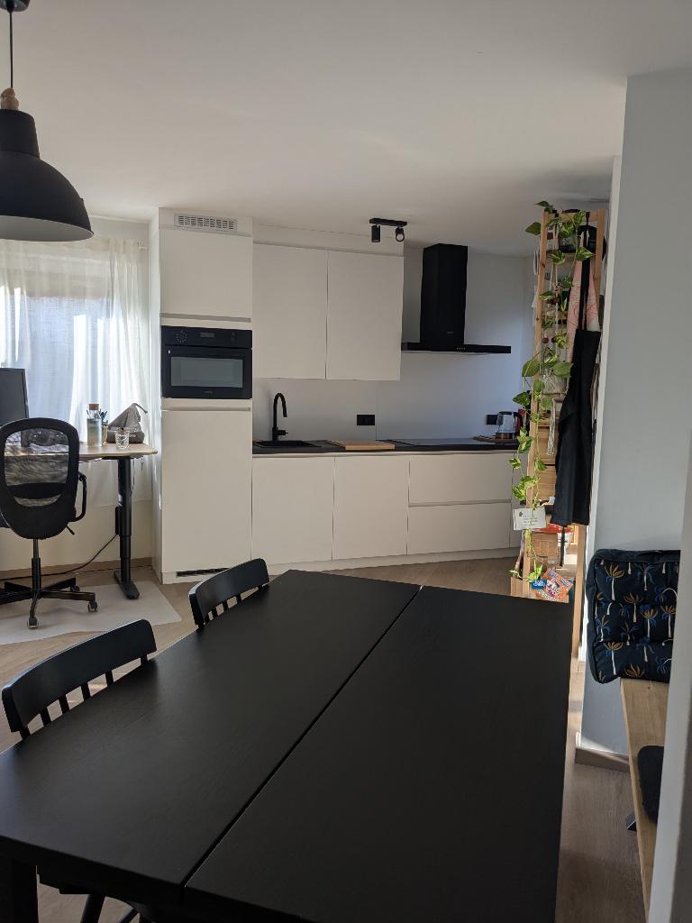 Table à manger extensible Nordviken noire 152/223x95 cm, 150 à 200 cm, Cinq personnes ou plus, Comme neuf, Enlèvement