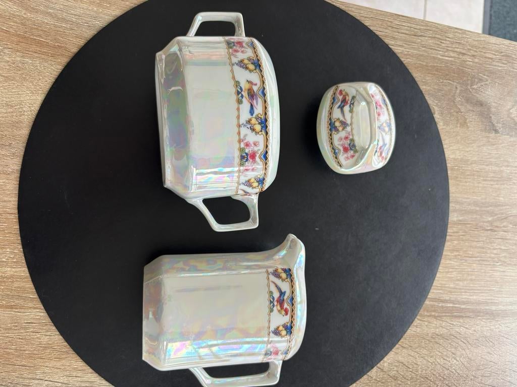 Melk en suiker porselein iriserende glazuurlaag, Antiek en Kunst, Antiek | Porselein, Ophalen