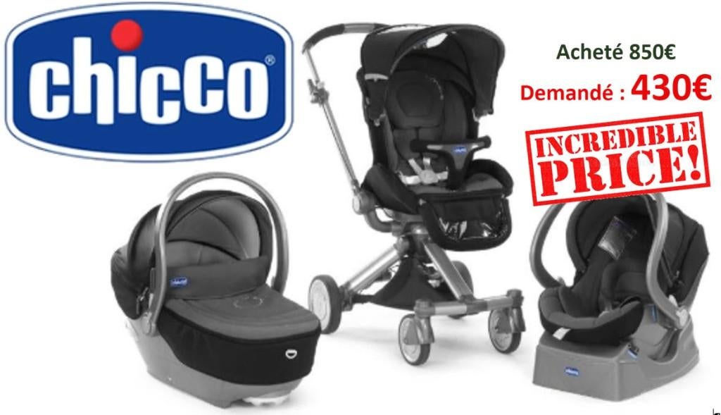 Chicco Trio i-Move, Autres marques, Tige de poussée réglable, Comme neuf, Enlèvement