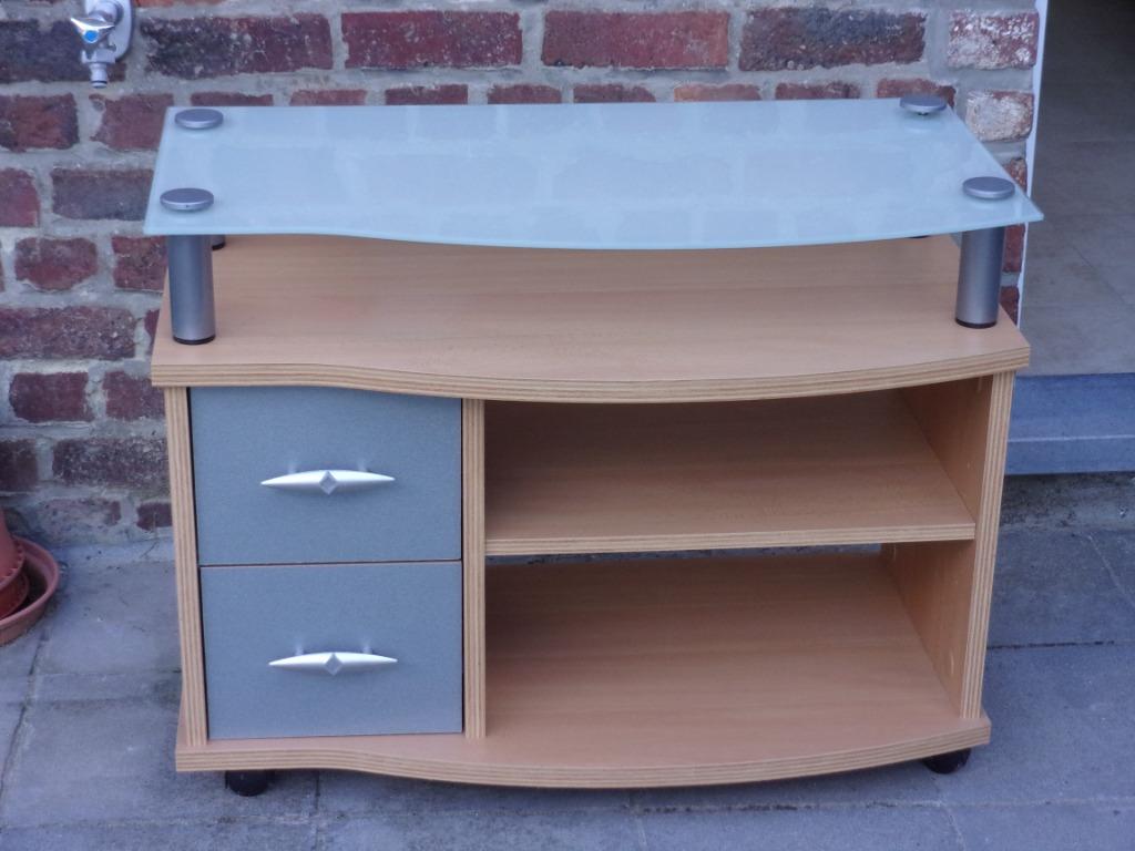 meuble TV vintage, 25 à 50 cm, Verre, Enlèvement, Utilisé