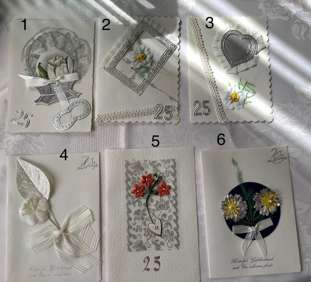 Wenskaarten 25 jarig huwelijk: vintage., Verzamelen, Ophalen of Verzenden