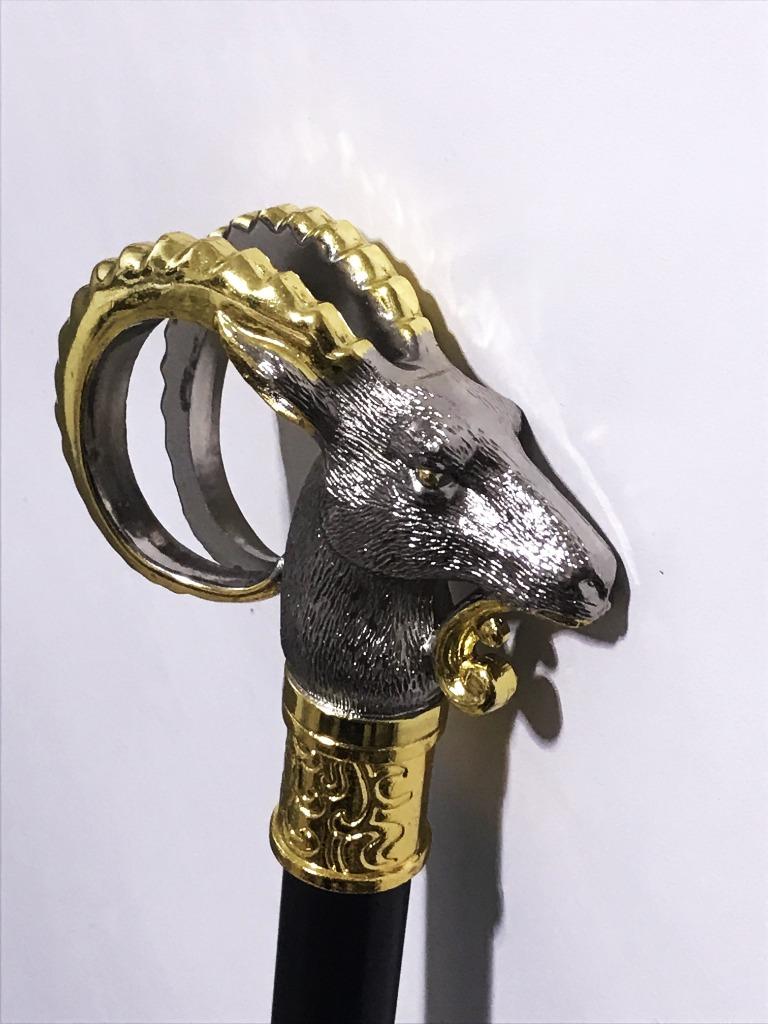 Canne marche luxe bélier épée décorative Or doré✨😎💑👌, Enlèvement ou Envoi, Ajustable, Neuf