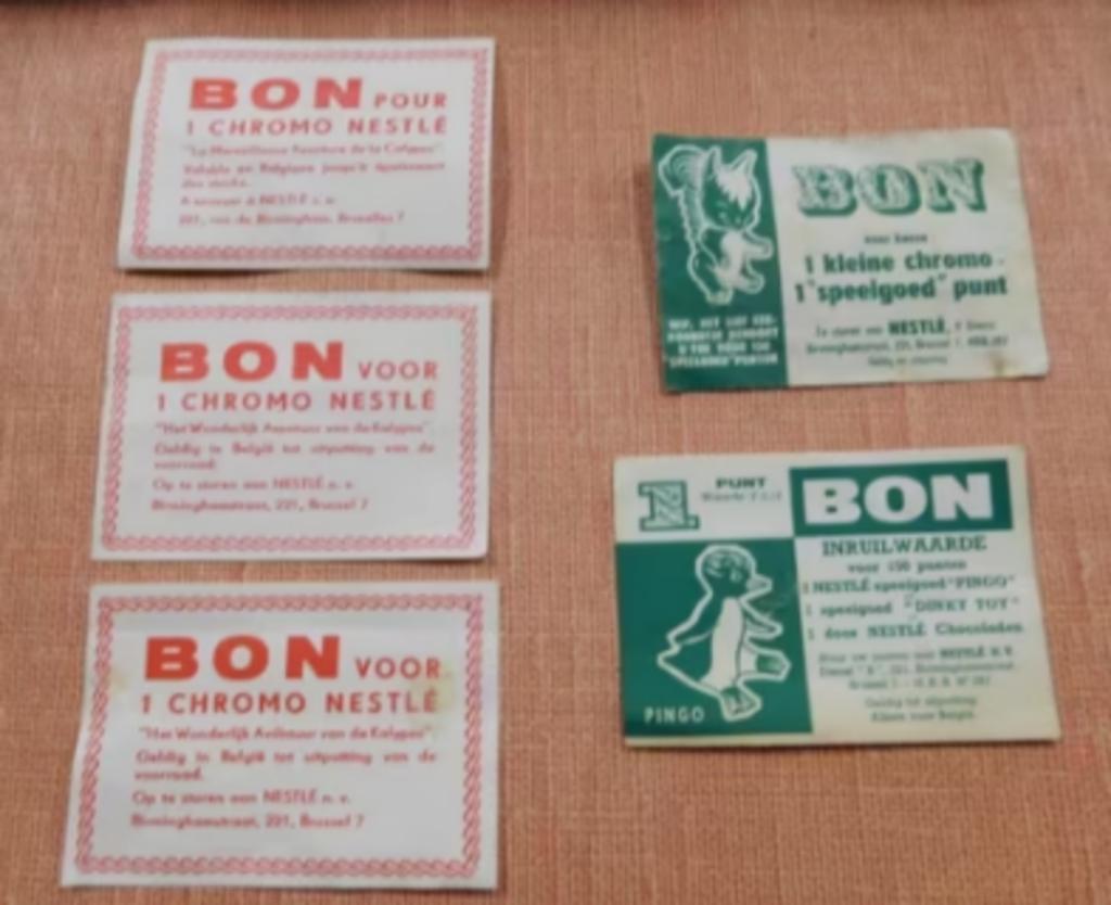 Anciens bons Nestlé, Collections, Marques & Objets publicitaires, Enlèvement ou Envoi, Utilisé, Autres types