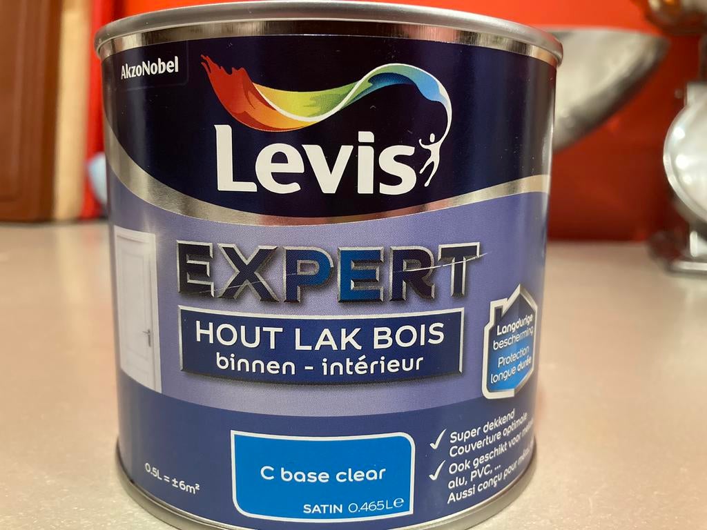Vernis pour bois Levis Clear Orange B80 non ouvert 0,5 l, Bricolage & Construction, Enlèvement ou Envoi, Comme neuf