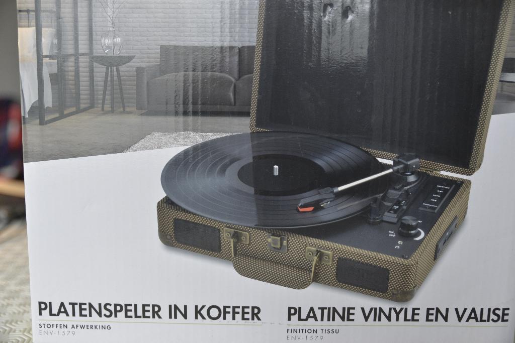 Platine Vinyle Valise Finition Tissu ENVIVO, Autres marques, Enlèvement ou Envoi, Comme neuf, Connexion USB