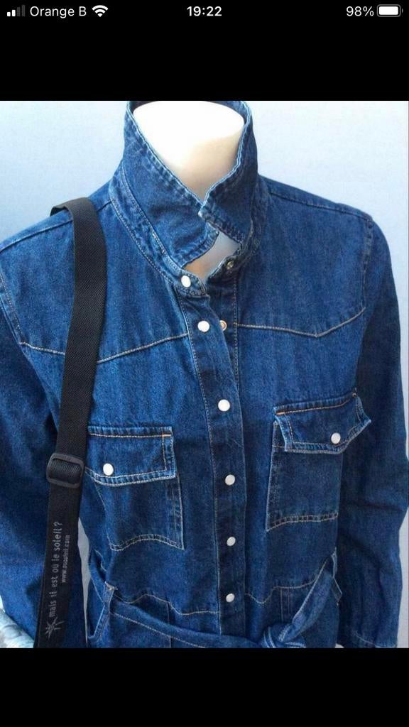 Hemdjurk maxi dress denim maat 38 nieuw, Maat 38/40 (M), Blauw, Nieuw, Ophalen of Verzenden