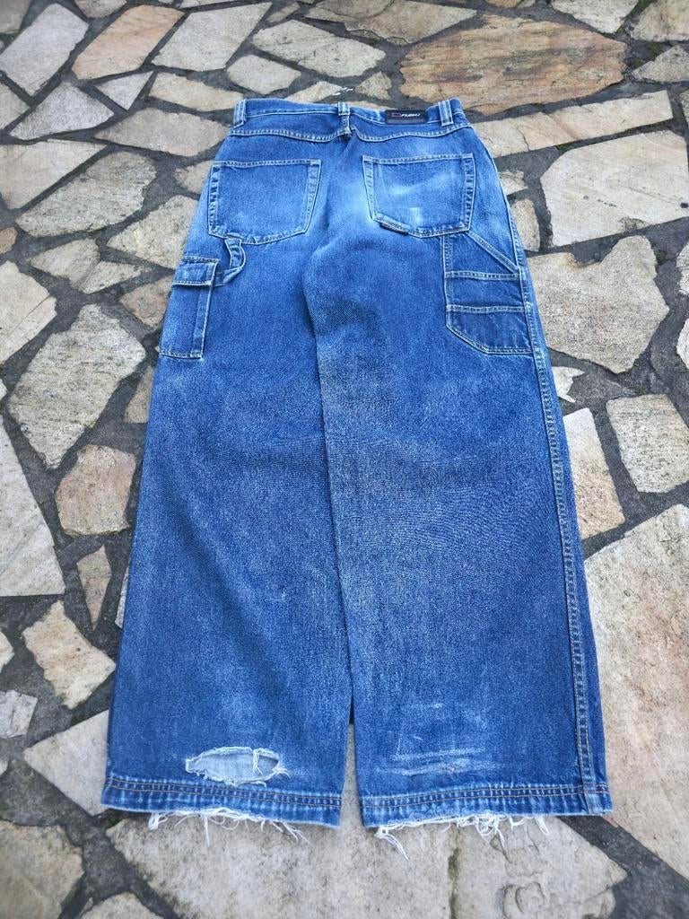 FUBU Baggy Carpenter Jeans Blue Wide Leg Y2K, Kleding | Heren, W36 - W38 (confectie 52/54), Blauw, Ophalen of Verzenden, Zo goed als nieuw